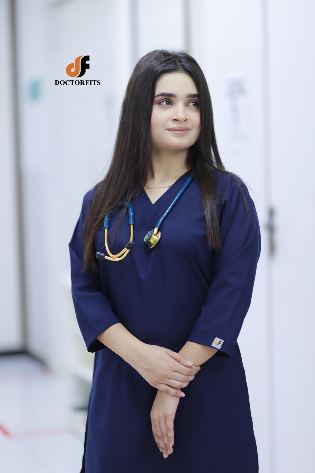 Women Navy Blue Scrub