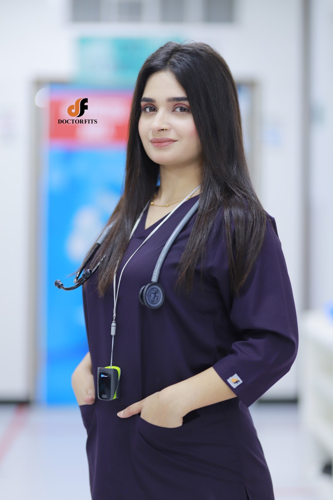 Women Dark Purple Scrub