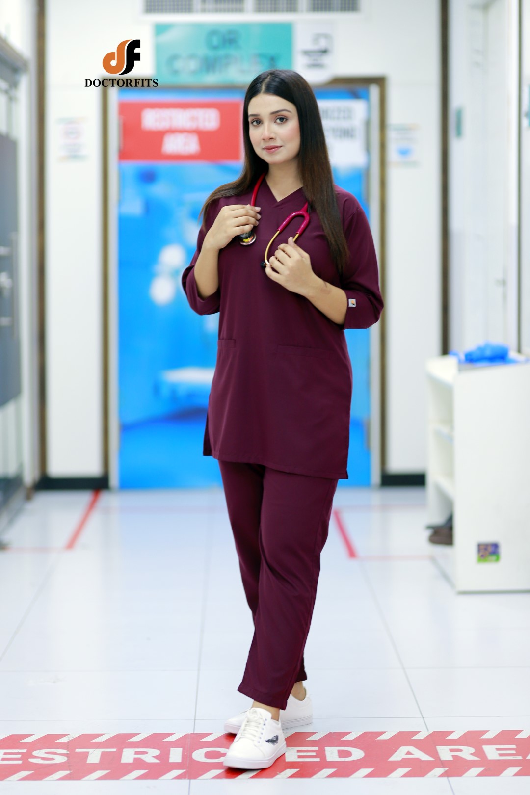 Women Maroon Scrub
