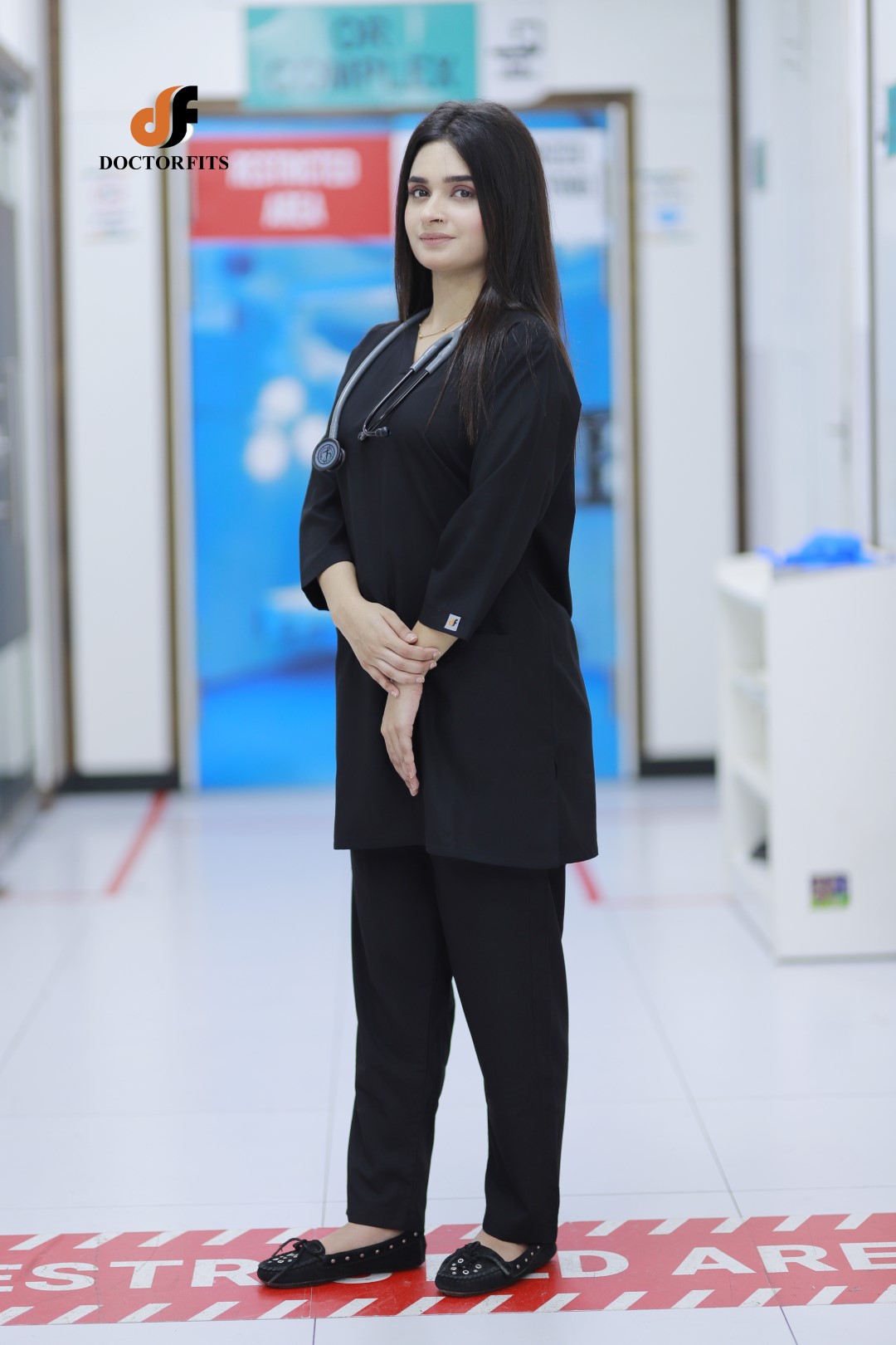 Women Mate Black Scrub