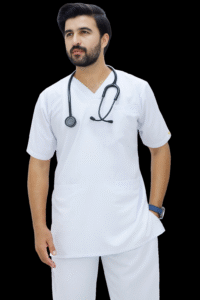 Unisex Pearl White Scrub