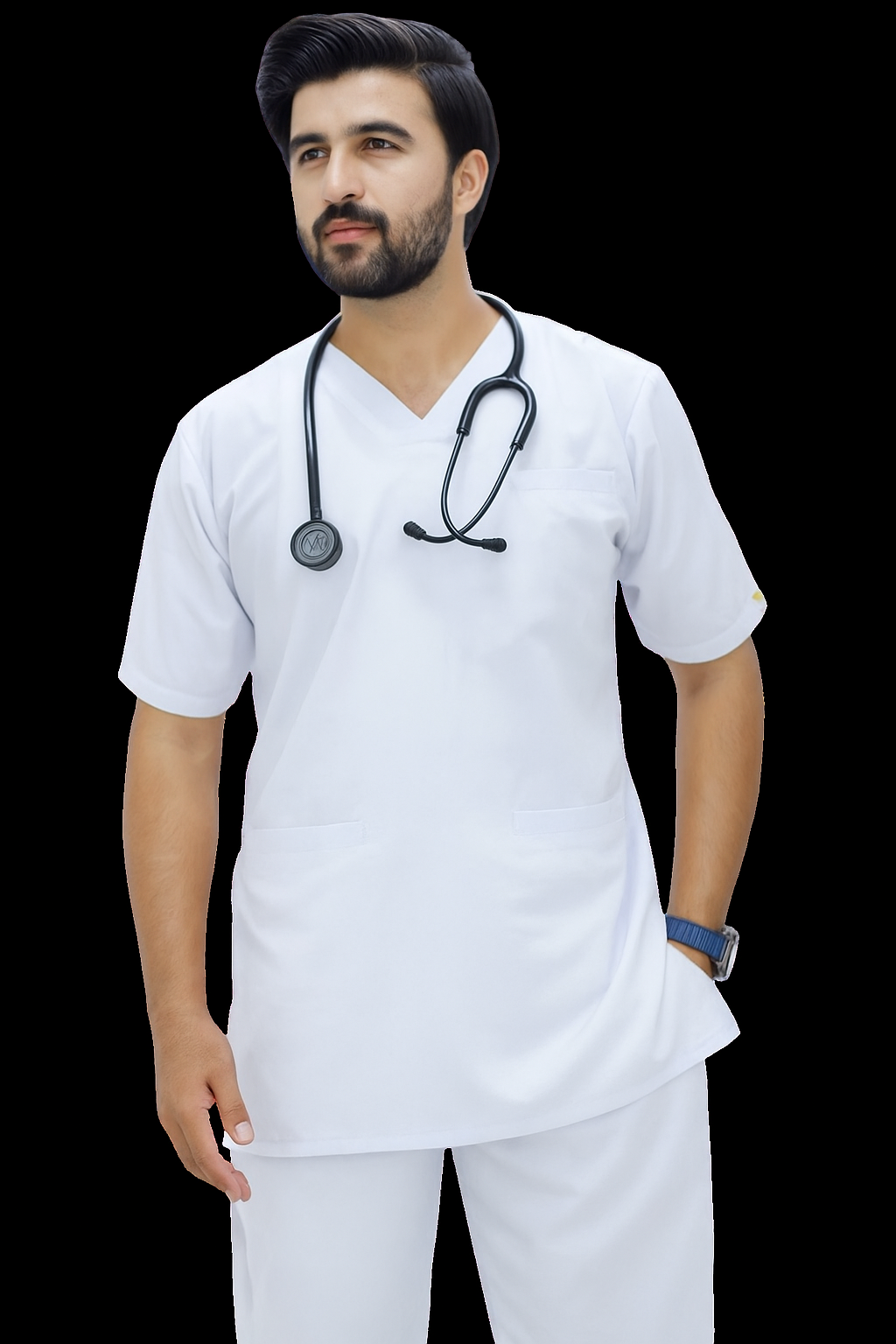 Unisex Pearl White Scrub