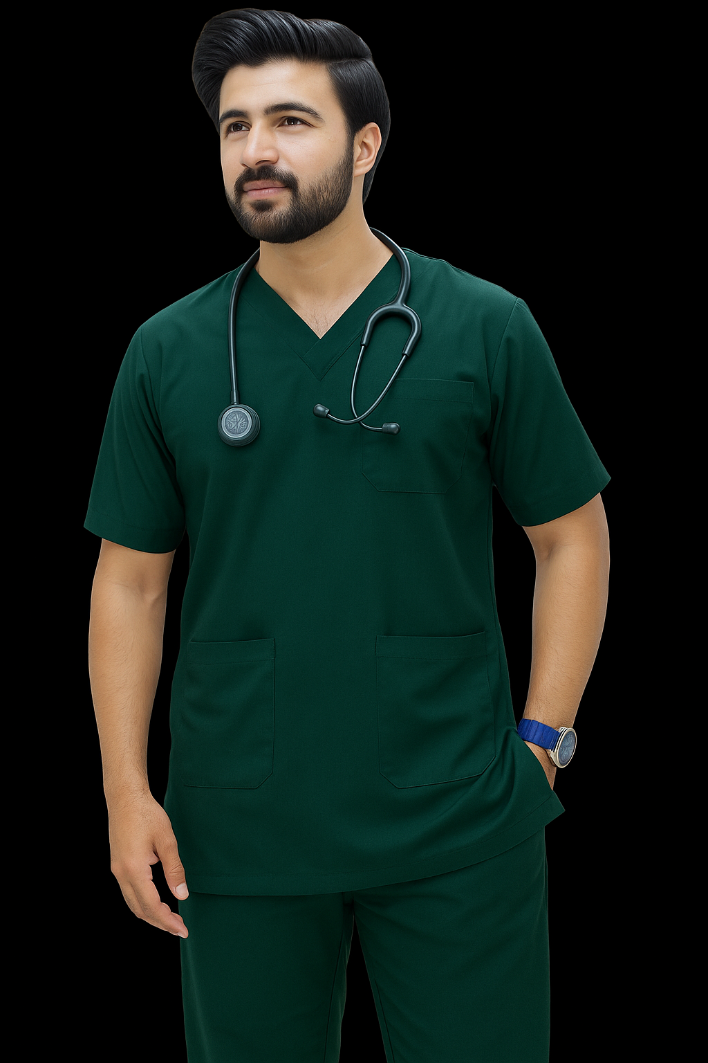 Unisex Bottle Green Scrub