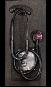 LITTMAN CLASSIC ||| STETHOSCOPE  LIMITED EDITION  BLACK TUBE WITH RAINBOW FINISH CHEST PIECE 