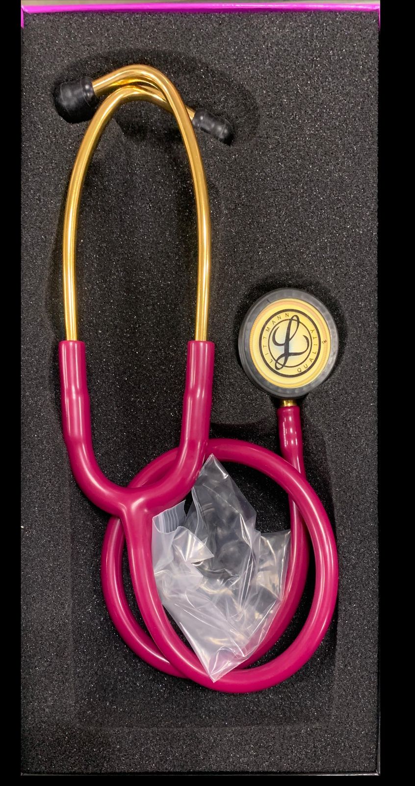 LITTMAN CLASSIC ||| STETHOSCOPE  LIMITED EDITION ROSE PINK  TUBE WITH RAINBOW FINISH CHEST PIECE