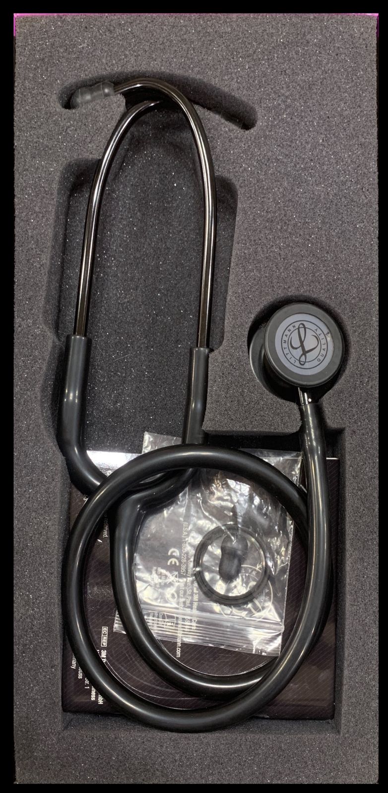 LITTMAN CLASSIC ||| STETHOSCOPE  LIMITED EDITION  BLACK TUBE WITH MATT BLACK  FINISH CHEST PIECE 