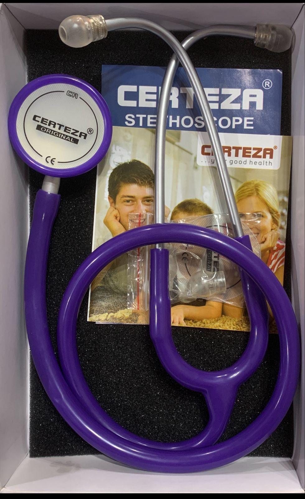 CERTEZA STETHOSCOPE  PLUM  TUBE WITH STANDARD CHEST PIECE