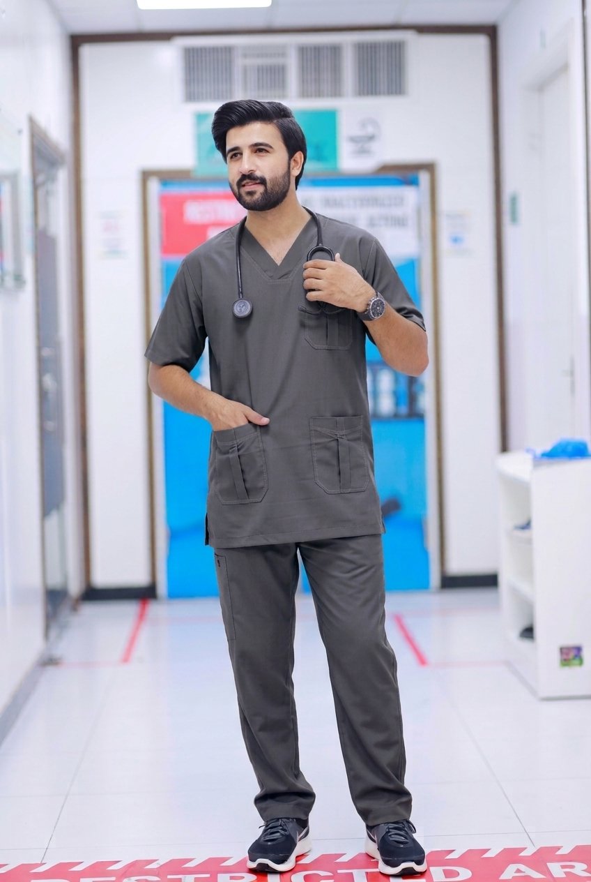 Unisex Charcoal Gray Scrub